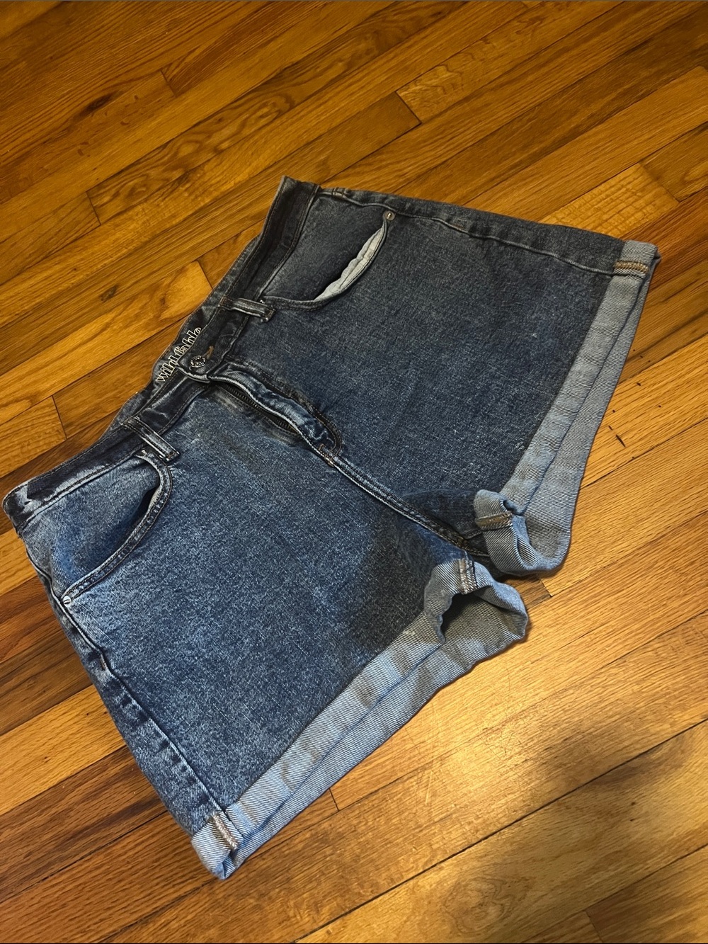 wild fable Dark Wash Rolled Hem Denim Shorts